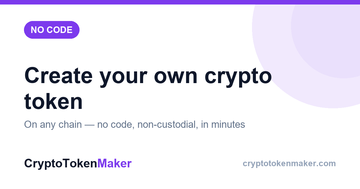 Crypto Token Creator — Free No-Code Token Generator